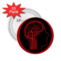 Artificial Intelligence Brain Think 2 25  Buttons (10 Pack)  by Wegoenart