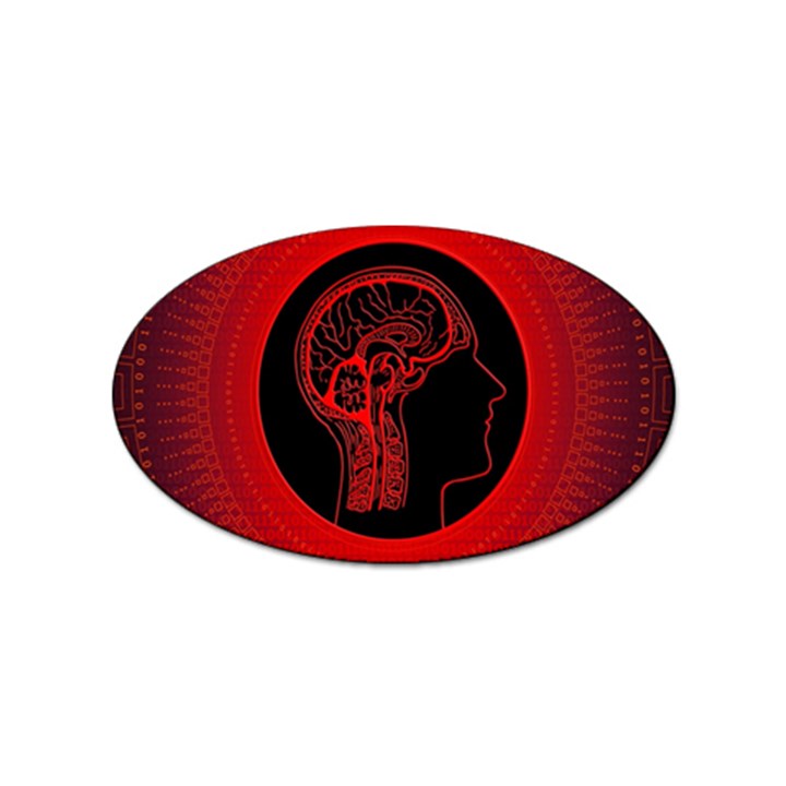 Artificial Intelligence Brain Think Sticker Oval (10 pack)