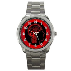 Artificial Intelligence Brain Think Sport Metal Watch by Wegoenart