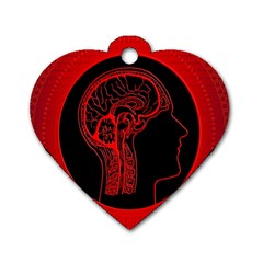 Artificial Intelligence Brain Think Dog Tag Heart (two Sides) by Wegoenart