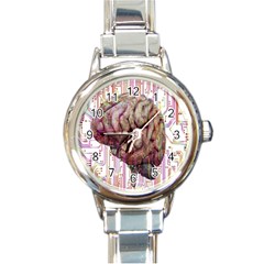 Brain Think Neurons Circuit Round Italian Charm Watch by Wegoenart