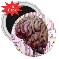 Brain Think Neurons Circuit 3  Magnets (10 Pack)  by Wegoenart