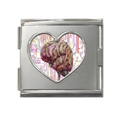 Brain Think Neurons Circuit Mega Link Heart Italian Charm (18mm) by Wegoenart