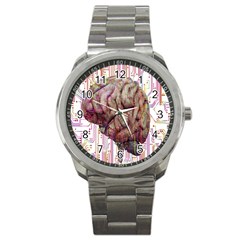 Brain Think Neurons Circuit Sport Metal Watch by Wegoenart