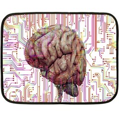 Brain Think Neurons Circuit Double Sided Fleece Blanket (mini)  by Wegoenart