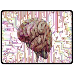 Brain Think Neurons Circuit Fleece Blanket (large)  by Wegoenart