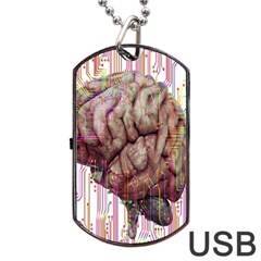 Brain Think Neurons Circuit Dog Tag Usb Flash (one Side) by Wegoenart