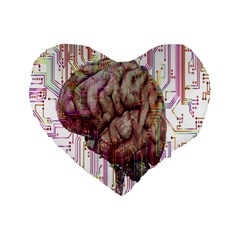 Brain Think Neurons Circuit Standard 16  Premium Heart Shape Cushions by Wegoenart