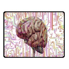 Brain Think Neurons Circuit Double Sided Fleece Blanket (small)  by Wegoenart