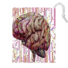 Brain Think Neurons Circuit Drawstring Pouch (5xl) by Wegoenart