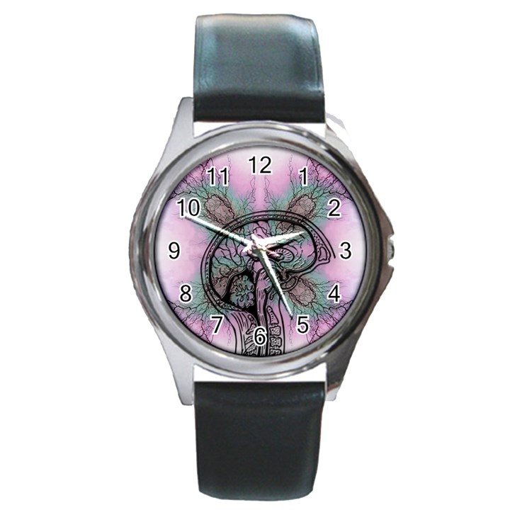 Tourette Syndrome Epilepsy Brain Round Metal Watch