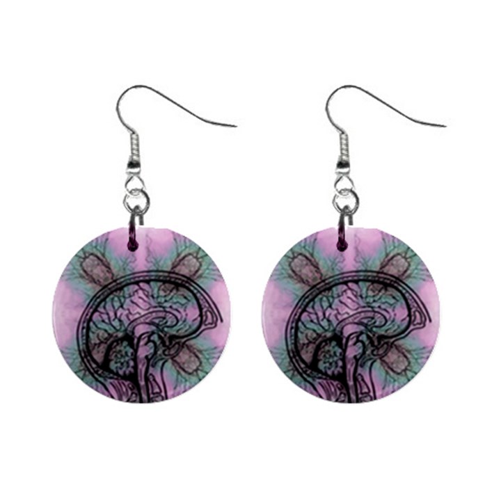 Tourette Syndrome Epilepsy Brain Mini Button Earrings