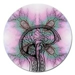 Tourette Syndrome Epilepsy Brain Magnet 5  (Round) Front