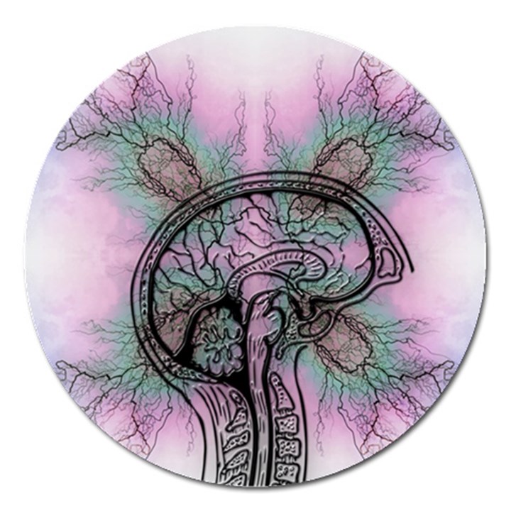 Tourette Syndrome Epilepsy Brain Magnet 5  (Round)