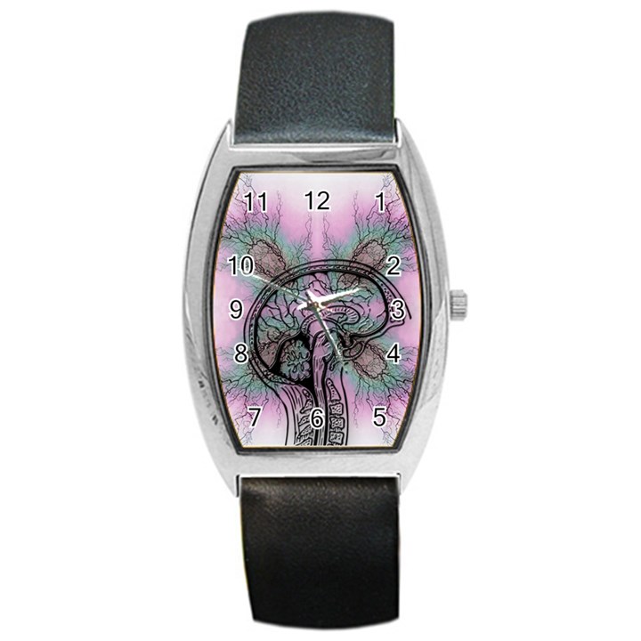 Tourette Syndrome Epilepsy Brain Barrel Style Metal Watch