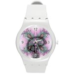 Tourette Syndrome Epilepsy Brain Round Plastic Sport Watch (M) Front