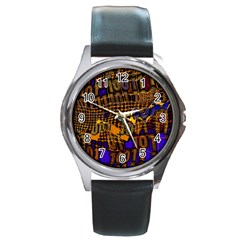 Binary Code Transformation Round Metal Watch by Wegoenart