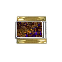 Binary Code Transformation Gold Trim Italian Charm (9mm) by Wegoenart