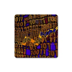 Binary Code Transformation Square Magnet by Wegoenart