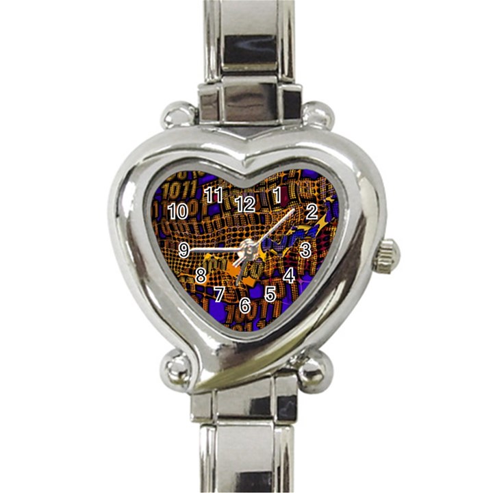 Binary Code Transformation Heart Italian Charm Watch