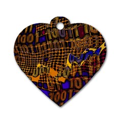 Binary Code Transformation Dog Tag Heart (one Side) by Wegoenart