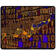 Binary Code Transformation Double Sided Fleece Blanket (medium)  by Wegoenart