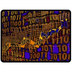 Binary Code Transformation Double Sided Fleece Blanket (Large) 