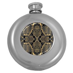 Brain Technology Data Digital Round Hip Flask (5 Oz) by Wegoenart