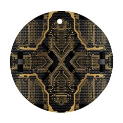 Brain Technology Data Digital Round Ornament (two Sides) by Wegoenart