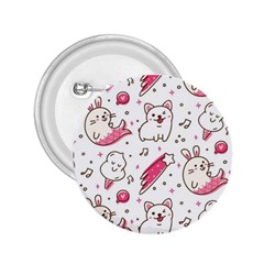 Cute-animals-seamless-pattern-kawaii-doodle-style 2 25  Buttons by Jancukart