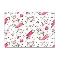 Cute-animals-seamless-pattern-kawaii-doodle-style Sticker A4 (100 Pack) by Jancukart