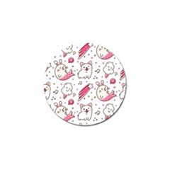 Cute-animals-seamless-pattern-kawaii-doodle-style Golf Ball Marker