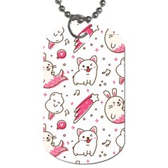 Cute-animals-seamless-pattern-kawaii-doodle-style Dog Tag (two Sides) by Jancukart