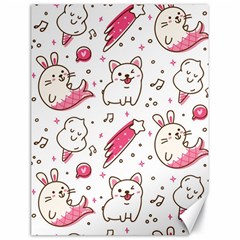 Cute-animals-seamless-pattern-kawaii-doodle-style Canvas 18  X 24 