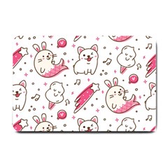 Cute-animals-seamless-pattern-kawaii-doodle-style Small Doormat