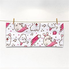 Cute-animals-seamless-pattern-kawaii-doodle-style Hand Towel