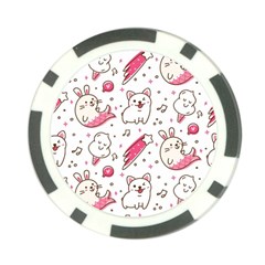 Cute-animals-seamless-pattern-kawaii-doodle-style Poker Chip Card Guard (10 Pack)