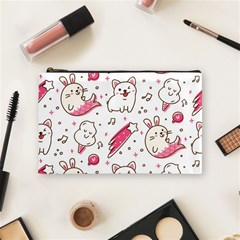 Cute-animals-seamless-pattern-kawaii-doodle-style Cosmetic Bag (medium) by Jancukart