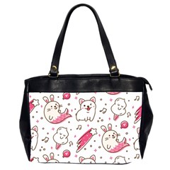 Cute-animals-seamless-pattern-kawaii-doodle-style Oversize Office Handbag (2 Sides) by Jancukart