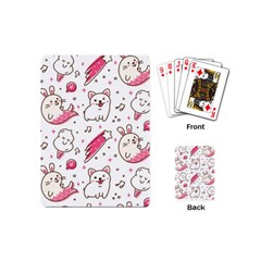 Cute-animals-seamless-pattern-kawaii-doodle-style Playing Cards Single Design (mini)