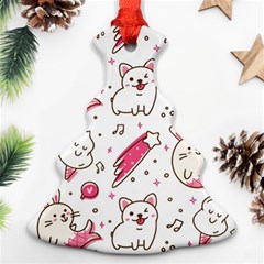 Cute-animals-seamless-pattern-kawaii-doodle-style Ornament (christmas Tree) 