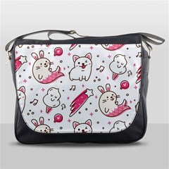 Cute-animals-seamless-pattern-kawaii-doodle-style Messenger Bag by Jancukart