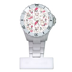 Cute-animals-seamless-pattern-kawaii-doodle-style Plastic Nurses Watch