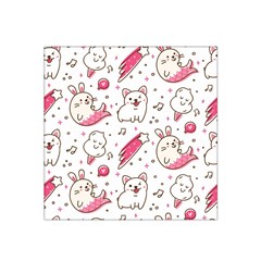 Cute-animals-seamless-pattern-kawaii-doodle-style Satin Bandana Scarf 22  X 22 