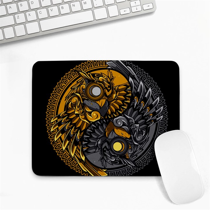 Yin-yang-owl-doodle-ornament-illustration Small Mousepad