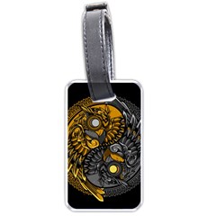 Yin-yang-owl-doodle-ornament-illustration Luggage Tag (one Side)