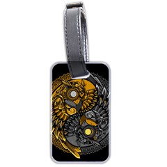 Yin-yang-owl-doodle-ornament-illustration Luggage Tag (two Sides) by Jancukart