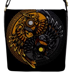 Yin-yang-owl-doodle-ornament-illustration Flap Closure Messenger Bag (s)