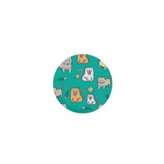 Seamless-pattern-cute-cat-cartoon-with-hand-drawn-style 1  Mini Buttons