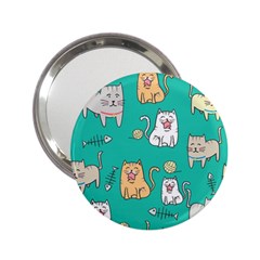 Seamless-pattern-cute-cat-cartoon-with-hand-drawn-style 2 25  Handbag Mirrors